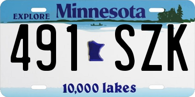 MN license plate 491SZK