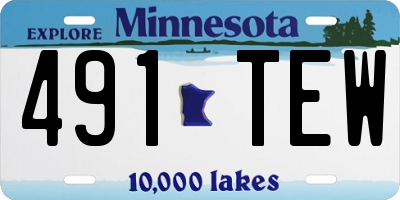 MN license plate 491TEW