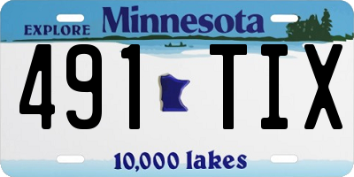 MN license plate 491TIX