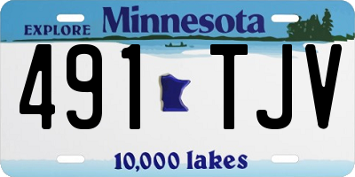 MN license plate 491TJV
