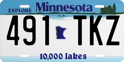 MN license plate 491TKZ