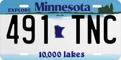 MN license plate 491TNC