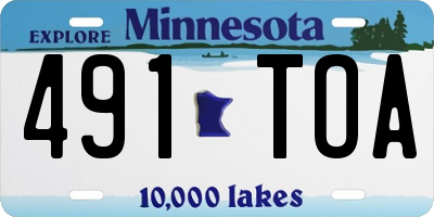 MN license plate 491TOA