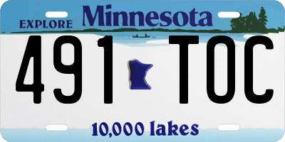 MN license plate 491TOC