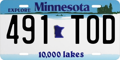 MN license plate 491TOD