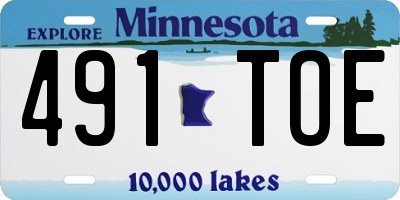MN license plate 491TOE