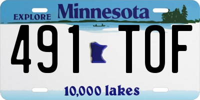 MN license plate 491TOF