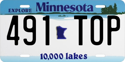 MN license plate 491TOP