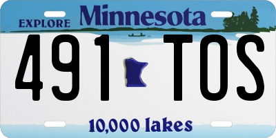 MN license plate 491TOS