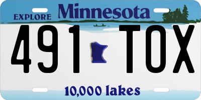 MN license plate 491TOX