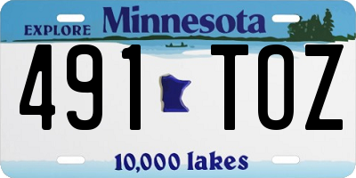 MN license plate 491TOZ
