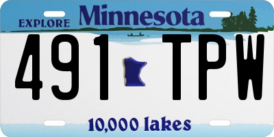 MN license plate 491TPW