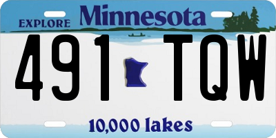 MN license plate 491TQW