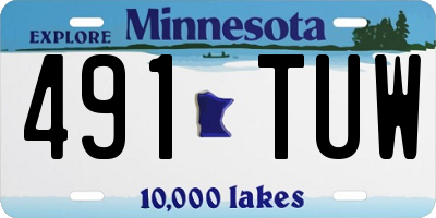 MN license plate 491TUW