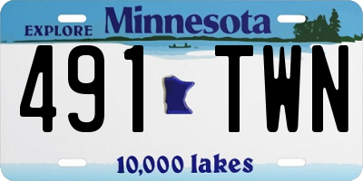 MN license plate 491TWN