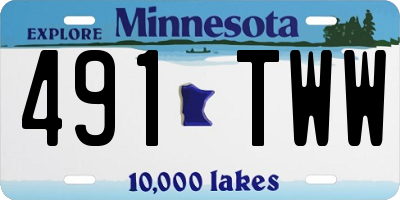 MN license plate 491TWW