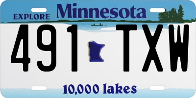 MN license plate 491TXW