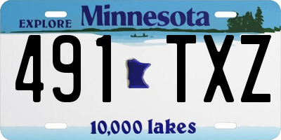 MN license plate 491TXZ