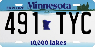 MN license plate 491TYC