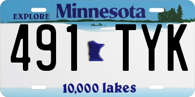MN license plate 491TYK