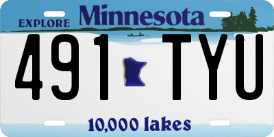 MN license plate 491TYU