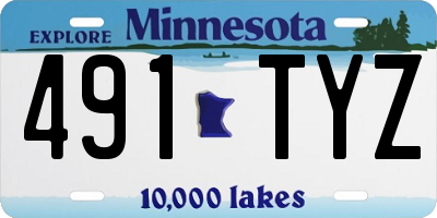 MN license plate 491TYZ