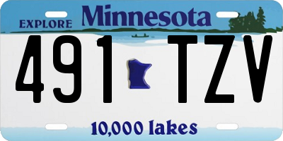 MN license plate 491TZV