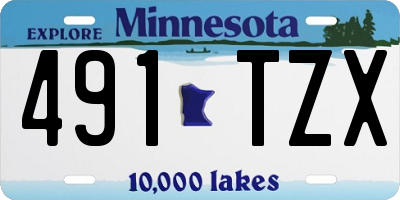 MN license plate 491TZX