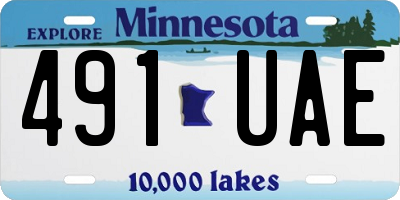 MN license plate 491UAE