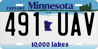 MN license plate 491UAV
