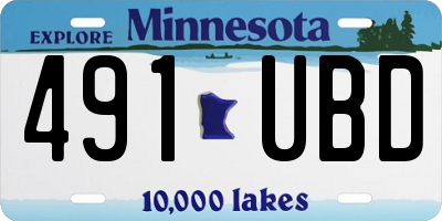 MN license plate 491UBD