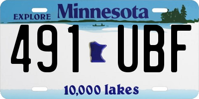 MN license plate 491UBF