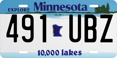 MN license plate 491UBZ