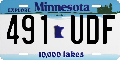 MN license plate 491UDF