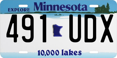 MN license plate 491UDX