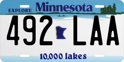 MN license plate 492LAA