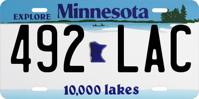 MN license plate 492LAC