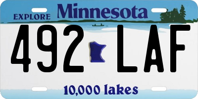 MN license plate 492LAF