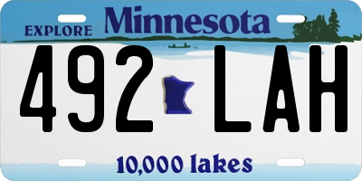 MN license plate 492LAH