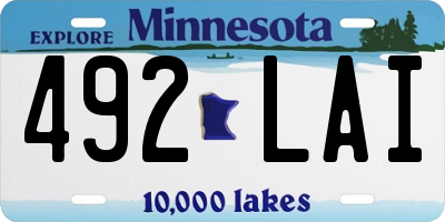MN license plate 492LAI