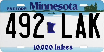 MN license plate 492LAK