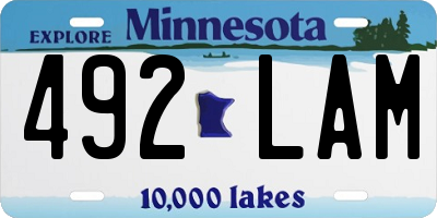 MN license plate 492LAM