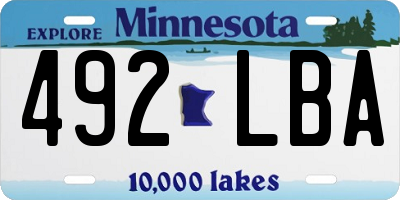MN license plate 492LBA