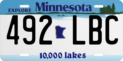 MN license plate 492LBC