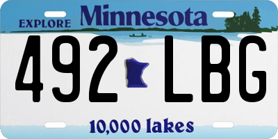 MN license plate 492LBG