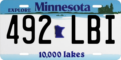 MN license plate 492LBI