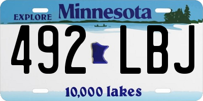 MN license plate 492LBJ