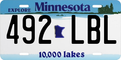 MN license plate 492LBL