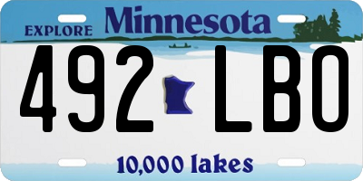 MN license plate 492LBO