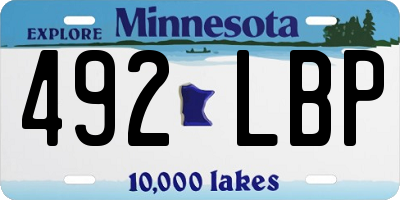 MN license plate 492LBP